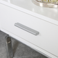 Charly White and Chrome Bedside Table