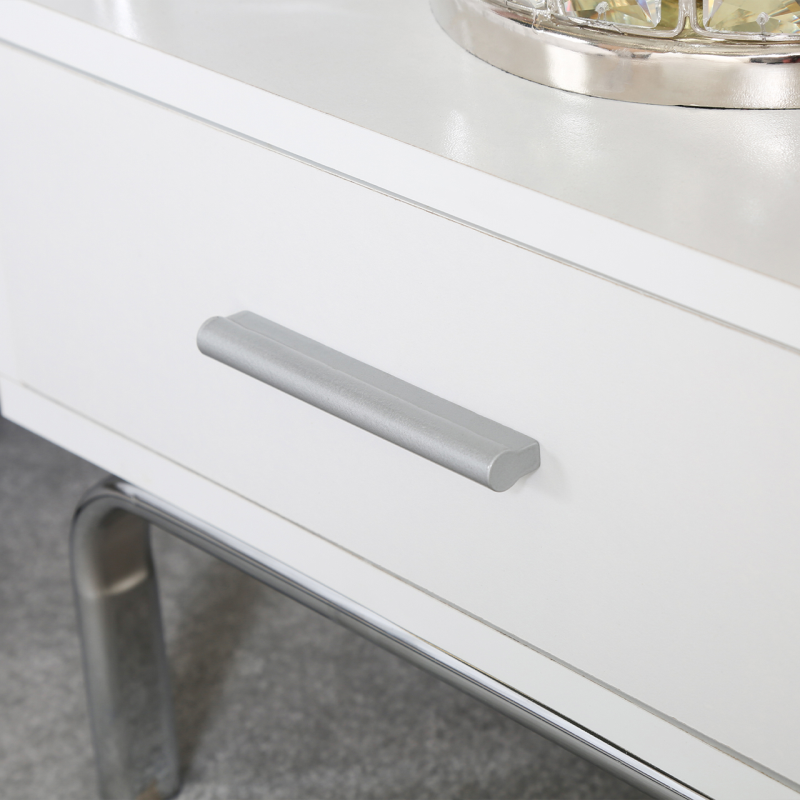 Charly White and Chrome Bedside Table
