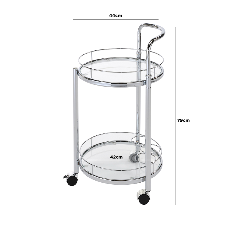Henry Chrome Metal and Clear Trolley