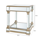 Glam Champagne Mirrored End Table