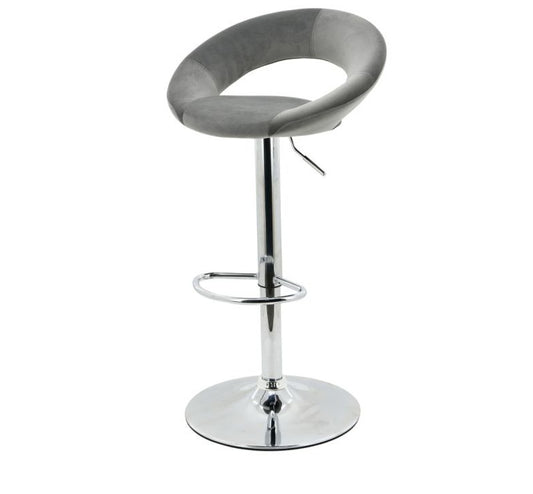 Oliver Grey Velvet Bar Stool