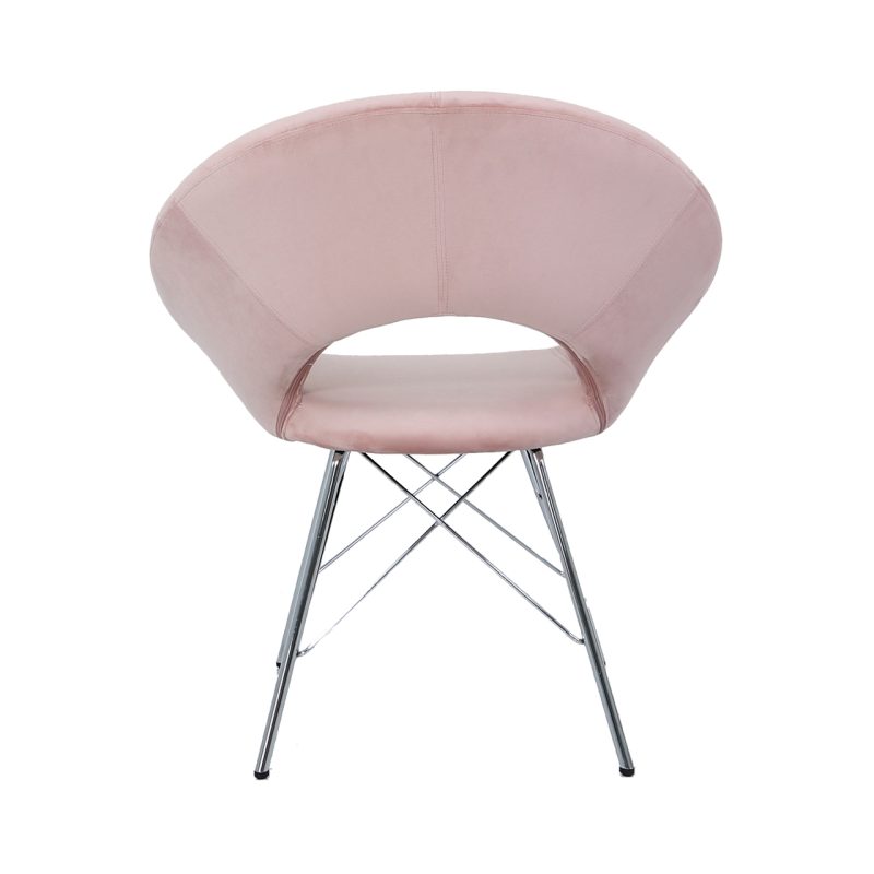 Oslo Chrome and Pink Velvet Chair