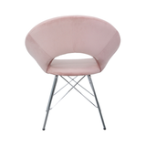 Oslo Chrome and Pink Velvet Chair