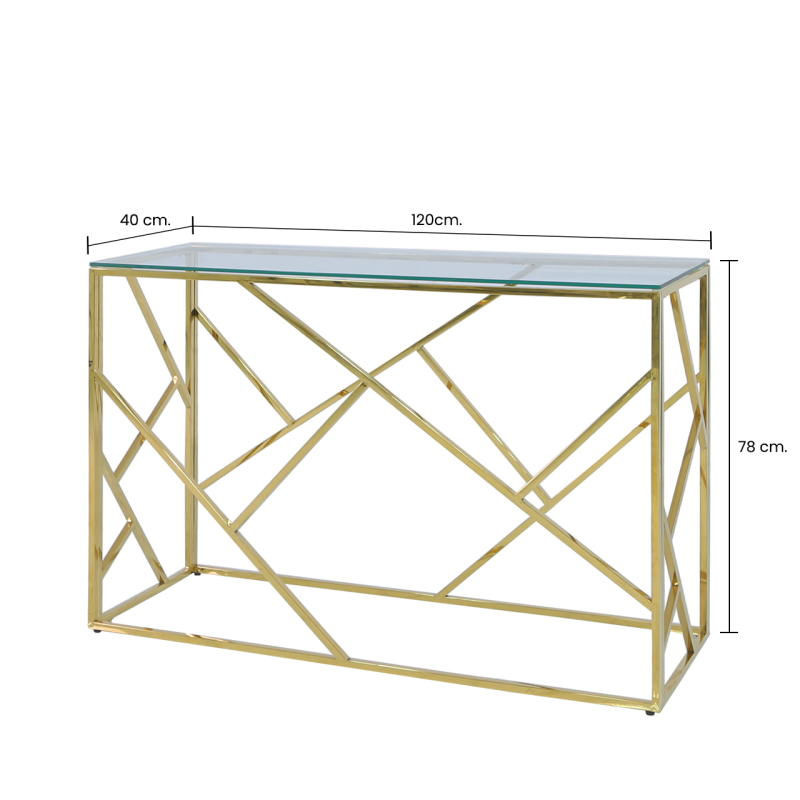 Gold Metal Console Table