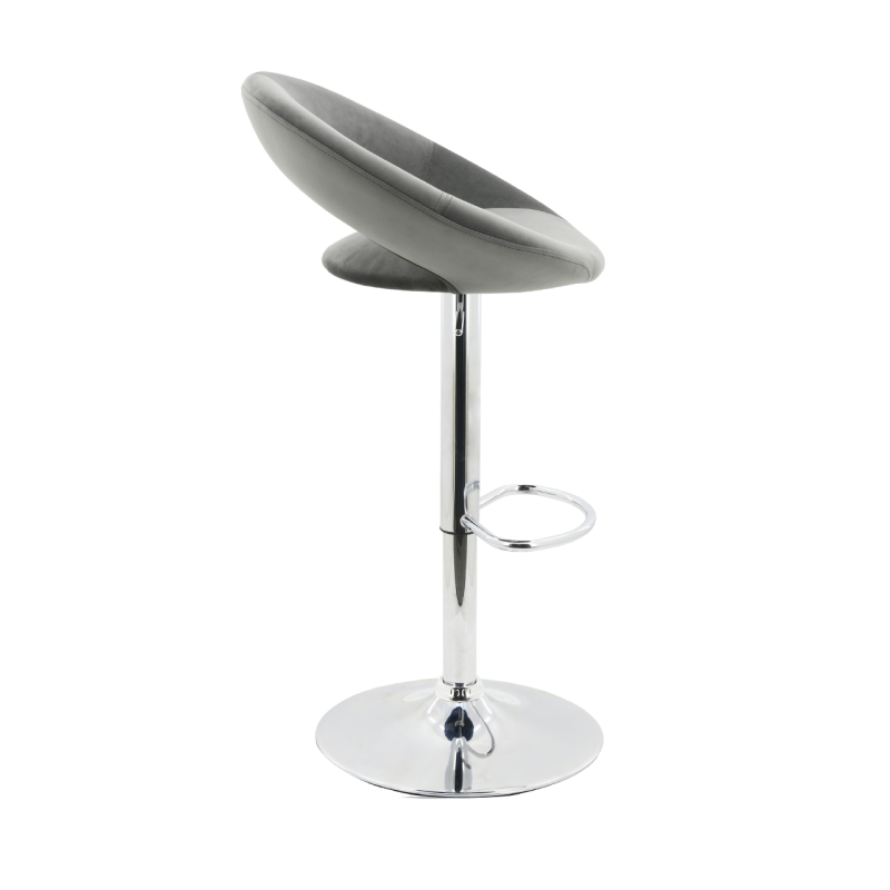 Oliver Grey Velvet Bar Stool