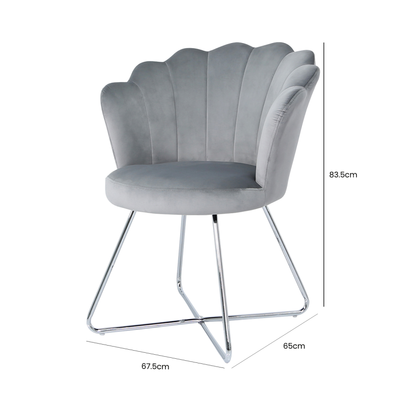 Grey Shell Back Dining Chair