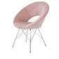 Oslo Chrome and Pink Velvet Chair