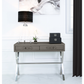Pete Stainless Steel Faux Leather 2 Drawer Console Table