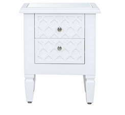 Casablanca White Bedside Table