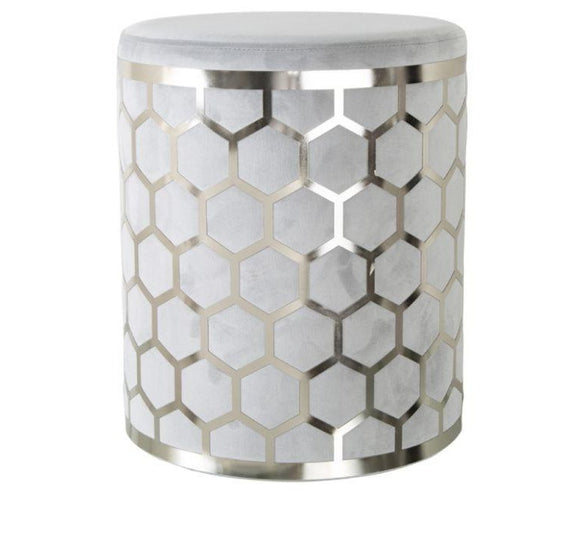 Heath Round Stool *(Available in Grey or Blush Pink)
