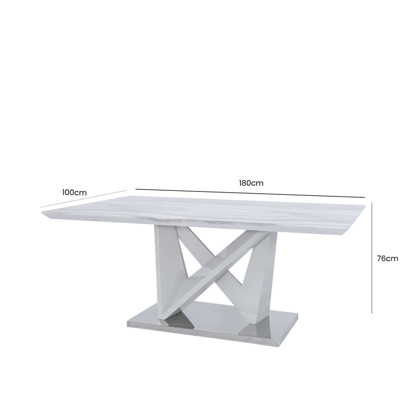 Mara Rectangle Marble Effect Dining Table