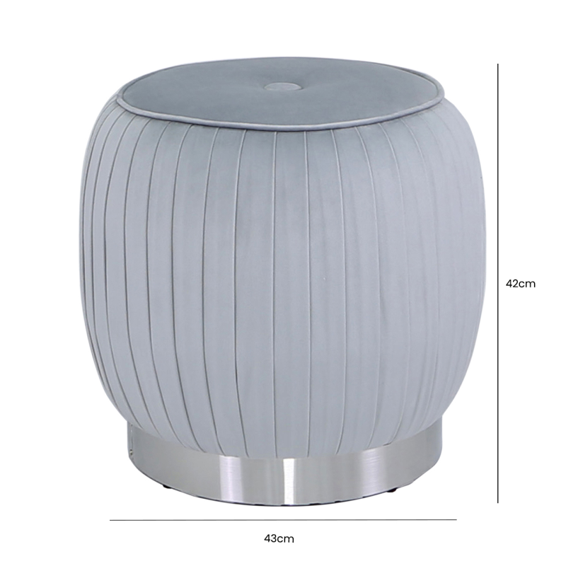 Gage Grey Round Footstool