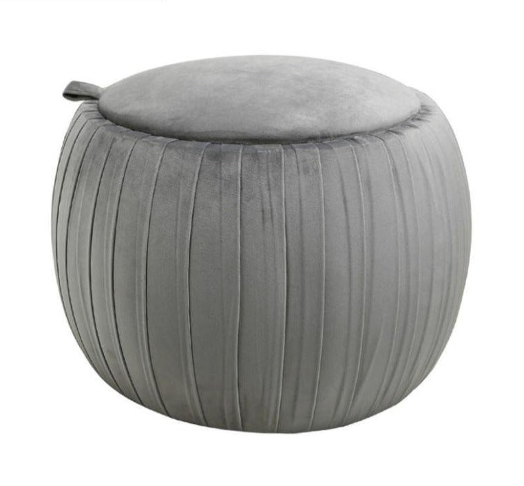 Tate Grey Round Storage Stool