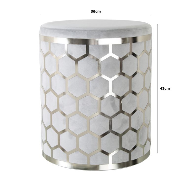 Heath Round Stool *(Available in Grey or Blush Pink)