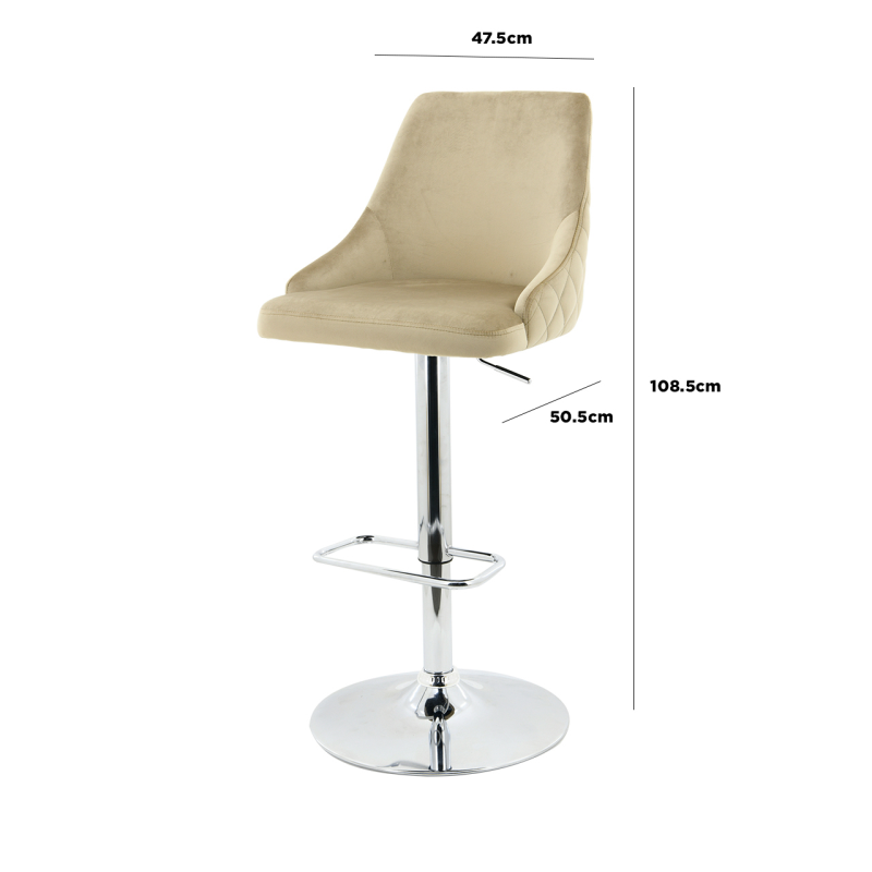Oakley Champagne Velvet Bar Stool