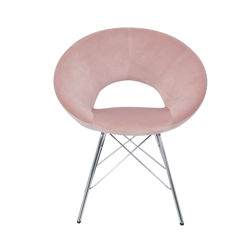 Oslo Chrome and Pink Velvet Chair