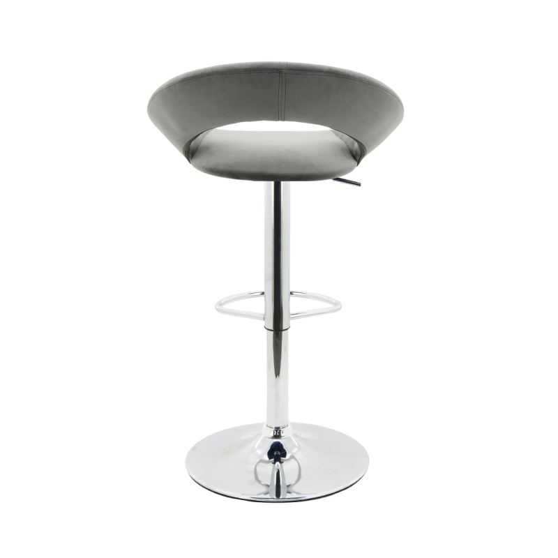 Oliver Grey Velvet Bar Stool
