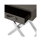 Pete Stainless Steel Faux Leather 1 Drawer End Table