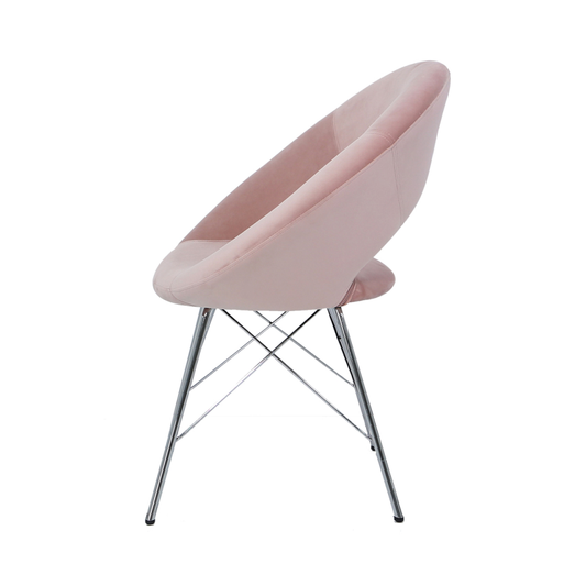 Oslo Chrome and Pink Velvet Chair