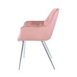 Estela Rose Pink Velvet Dining Chair
