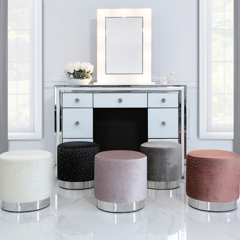 Stool With Pattern Kent Round Stool with Sparkle Pattern *(Available in various colours ...