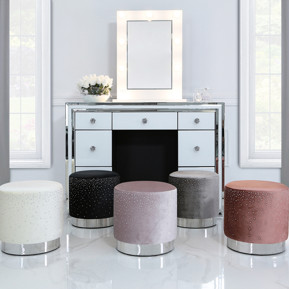 Kent Round Stool with Sparkle Pattern *(Available in various colours)