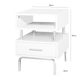 Vicky White and Chrome Bedside Table